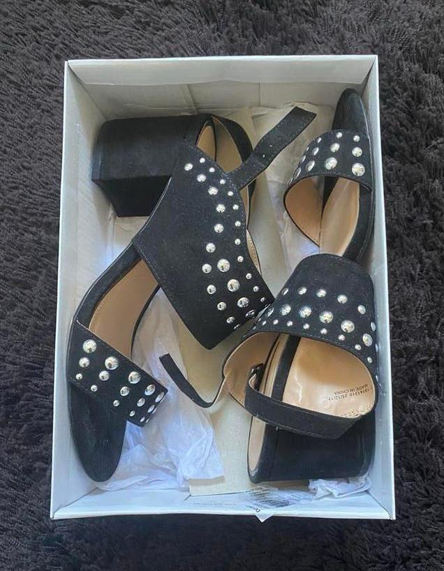 Dorothy Perkins sandalen met hak, zwart leer, maat 40, nieuw, Zwart, Nieuw, Dorothy Perkins, Sandalen of Muiltjes