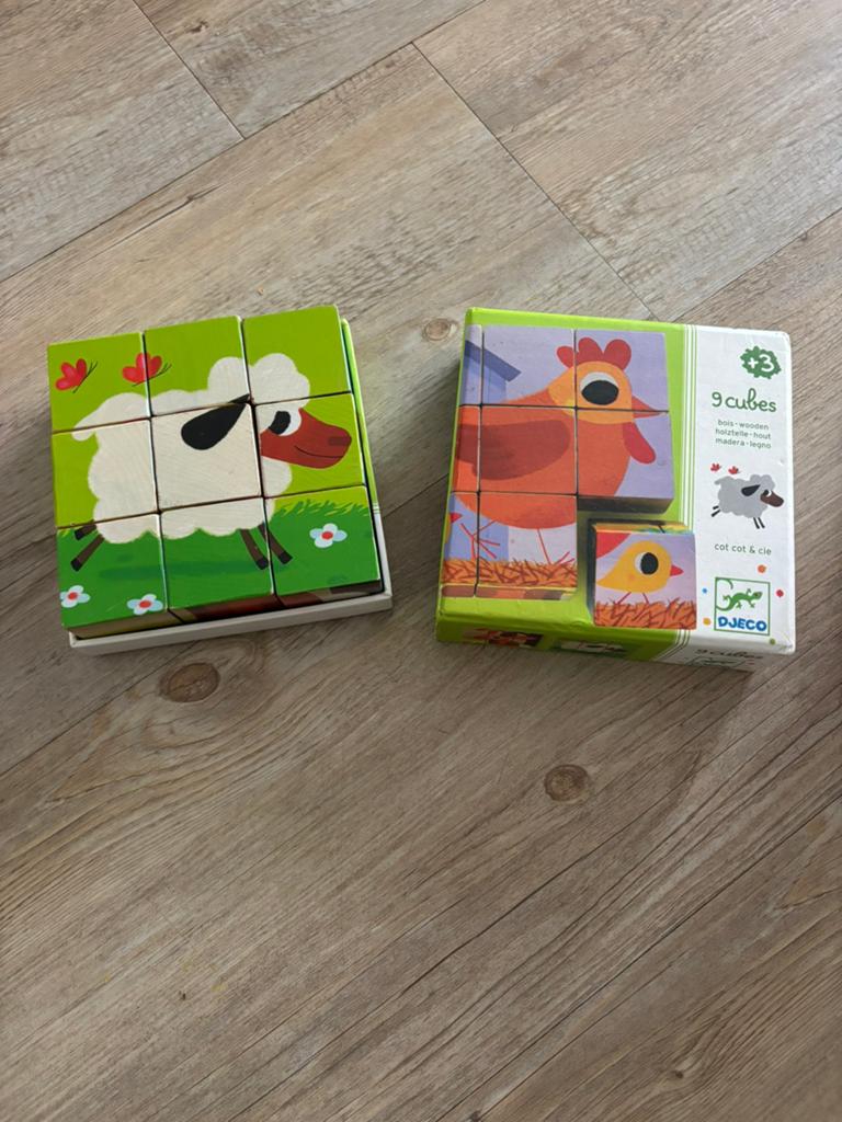 Djeco puzzel blokken, Ophalen, 10 tot 50 stukjes, Zo goed als nieuw