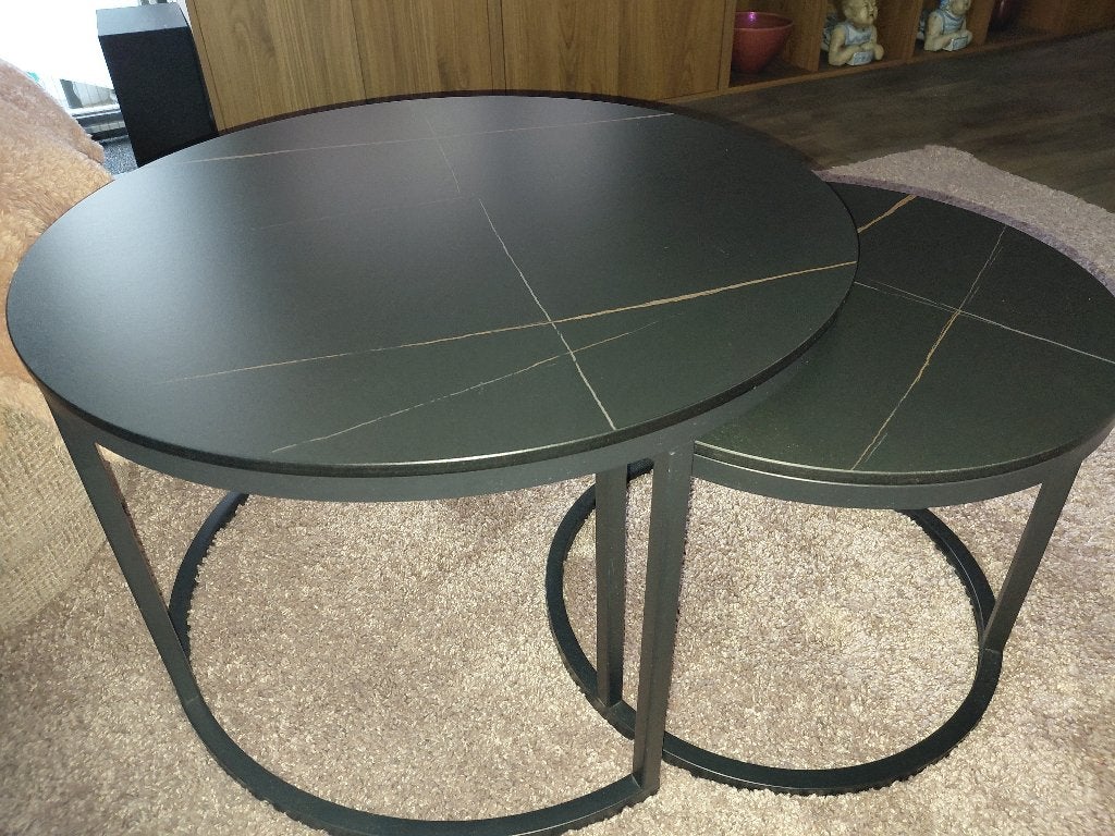 Bijzettafels/salontafels, Ophalen, 50 tot 100 cm, Rond, 50 tot 100 cm