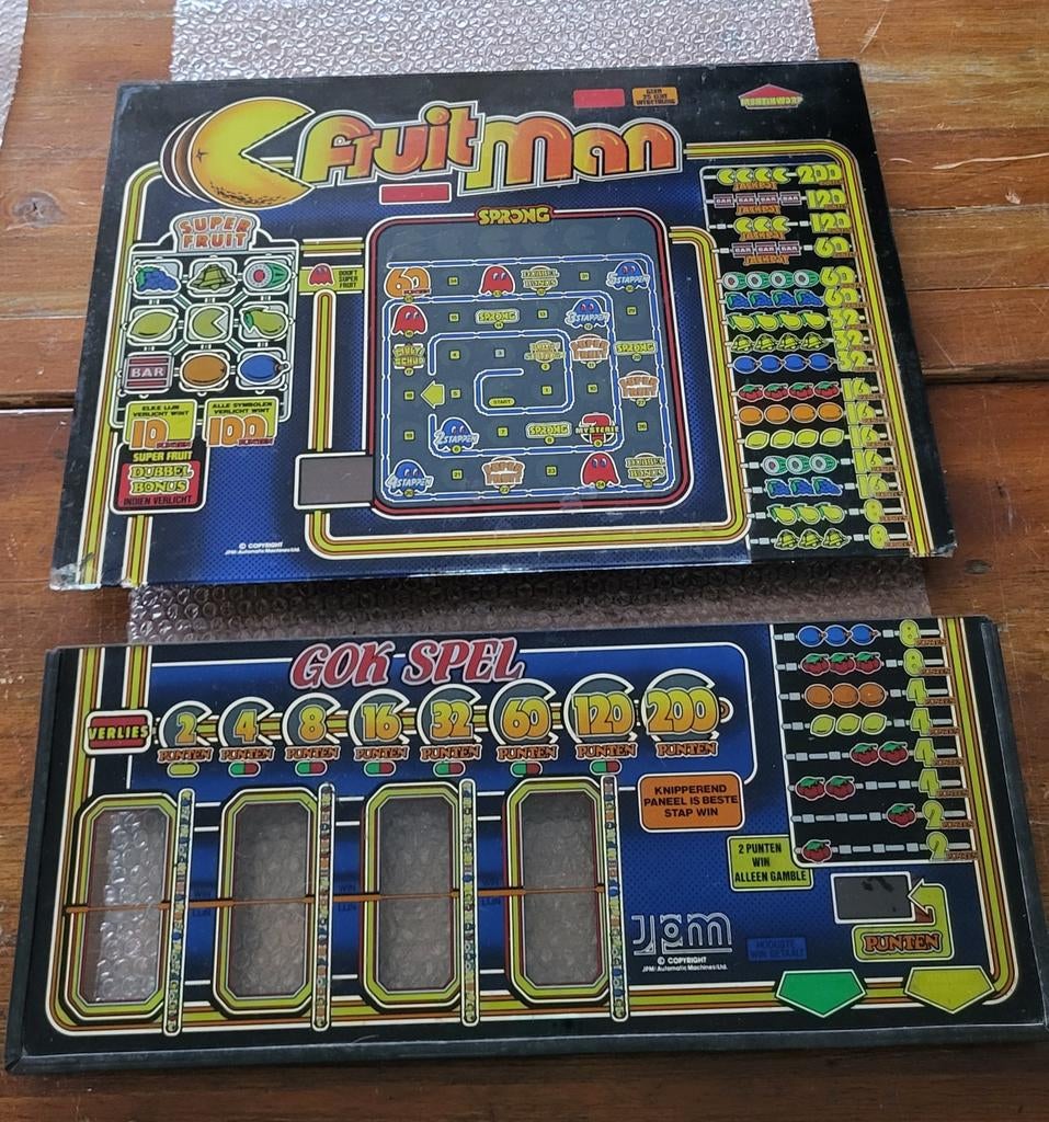 Gokkast glasplaat Fruit man, Verzamelen, Automaten | Gokkasten en Fruitautomaten, Ophalen, Gebruikt