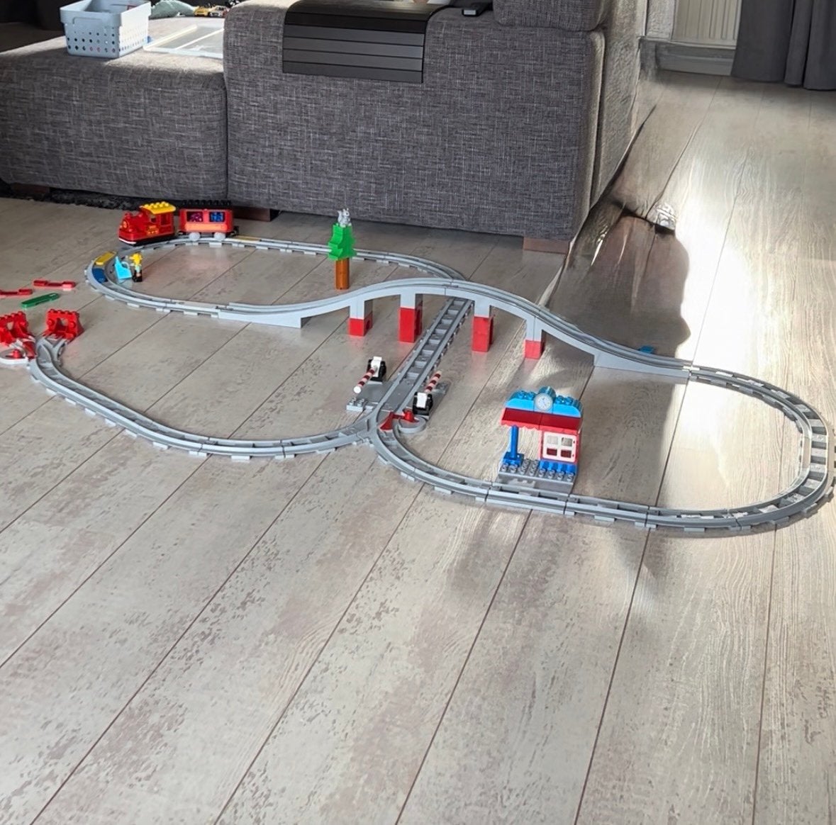 Lego Duplo treinset inclusief 2 uitbreidingsets, Ophalen, Compleet, Zo goed als nieuw, Duplo
