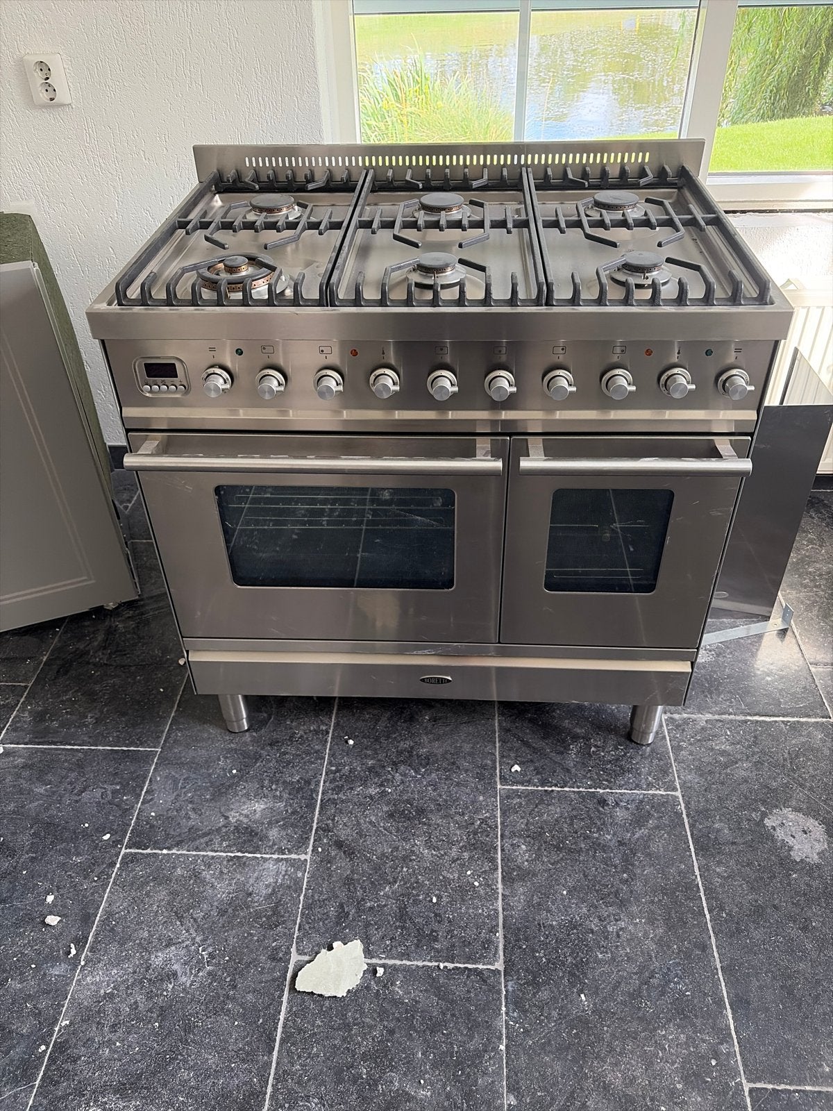 Boretti Fornuis Gas en Elektrisch - 6 Pits met Dubbele Oven, Witgoed en Apparatuur, Fornuizen, Ophalen, Hete lucht, 60 cm of meer