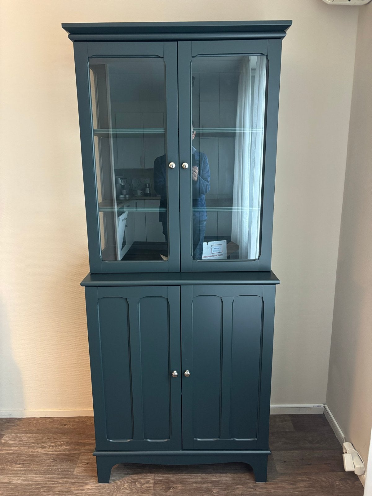 Ikea lommarp vitrine kast  Donkergroen, Ophalen, 50 tot 100 cm, Zo goed als nieuw, 150 tot 200 cm