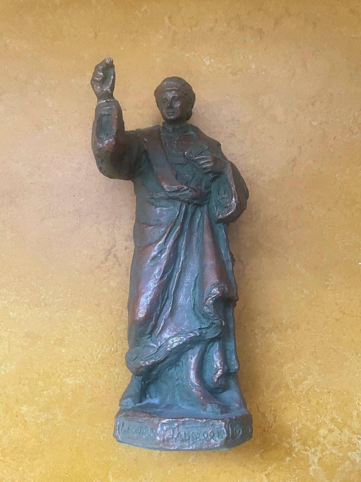 Beeld Laurens Jansz. Coster, Ophalen of Verzenden, Gepatineerd, 20 - 50 cm, Beeld