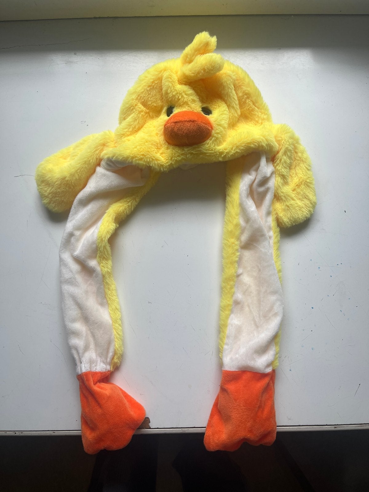 Grappige Gele Pluche Eendenmuts met Bewegende Flapjes, Ophalen of Verzenden, Gedragen, Carnaval, Accessoires