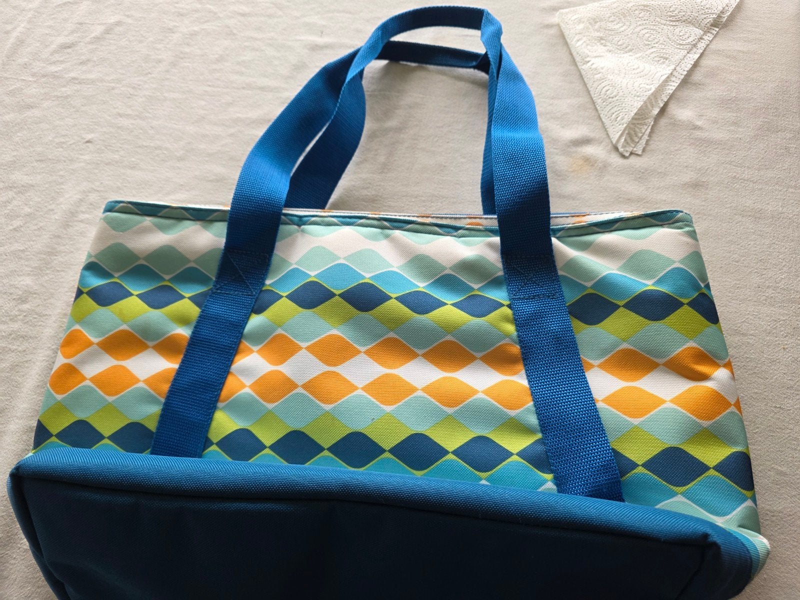 HN koeltas met Retro print nieuw br 35cm, hgt 30cm,dpt 14cm, Ophalen of Verzenden, Nieuw, Overige kleuren, Overige typen