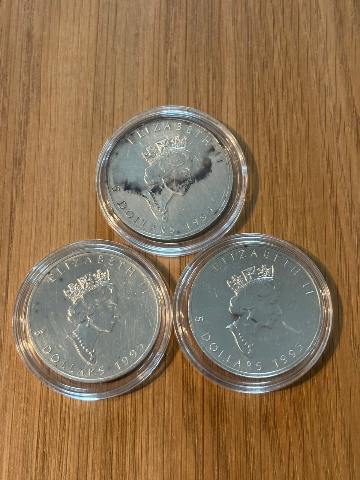 Maple leaf 1995 zilver 1 ounce in capsule, Ophalen of Verzenden, Zilver