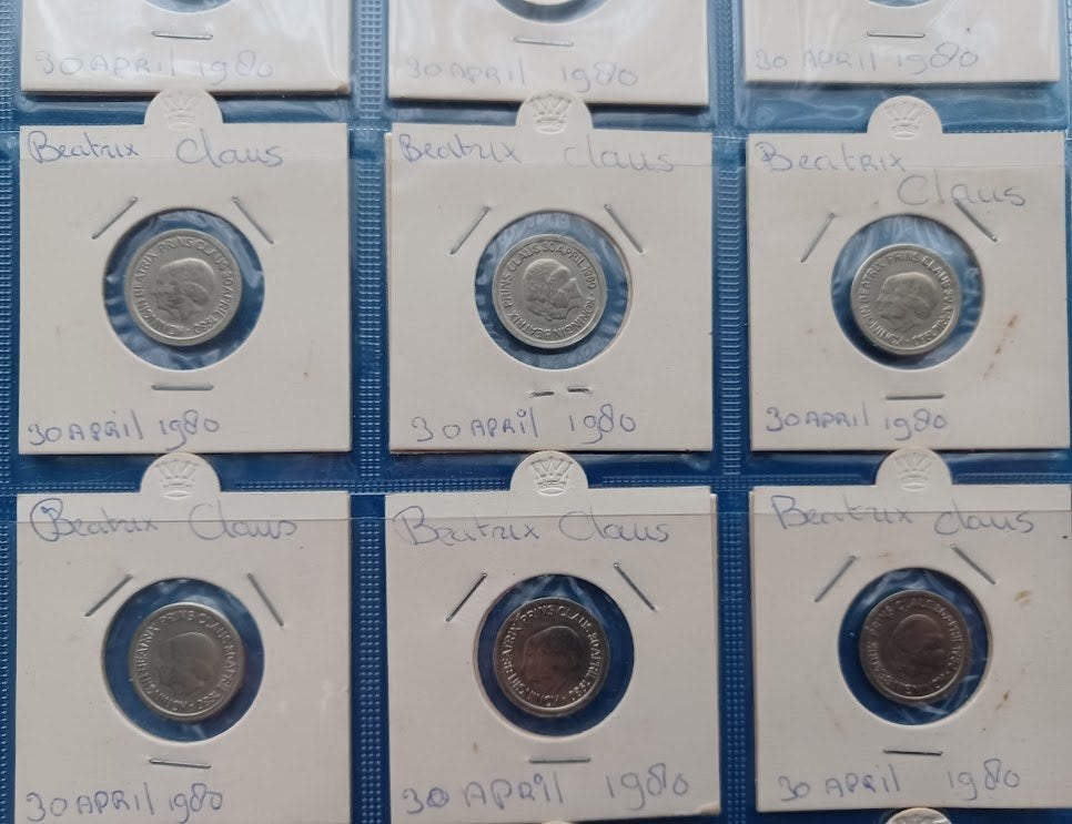 Lot van 16 x 5 cents penningen Koningin Beatrix UNC, Verzenden, Overige materialen, Nederland