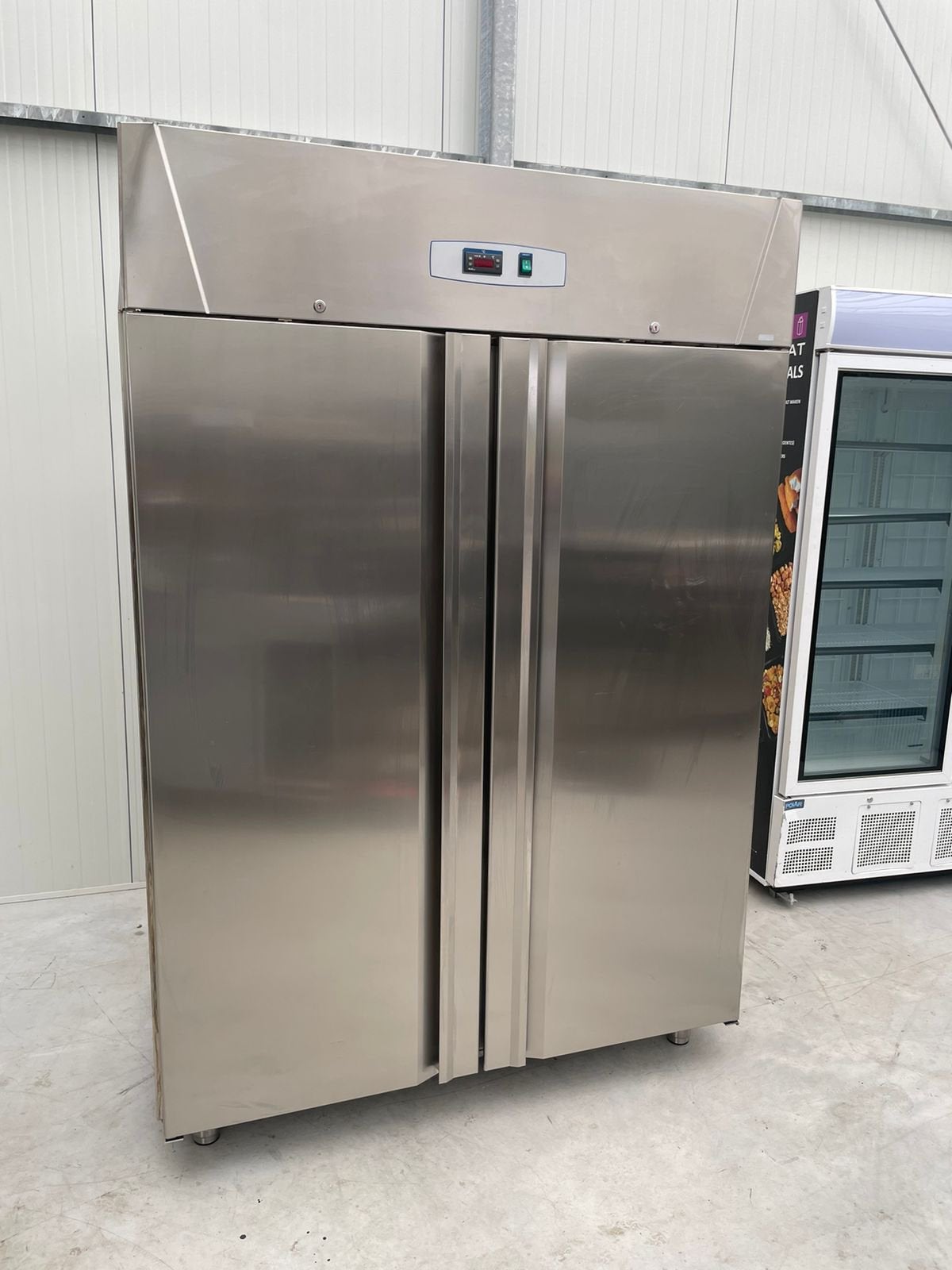 Horeca rvs koelkast koeler koeling dubbeldeurs refrigator, Ophalen of Verzenden, Zo goed als nieuw, 75 cm of meer, 100 tot 150 cm
