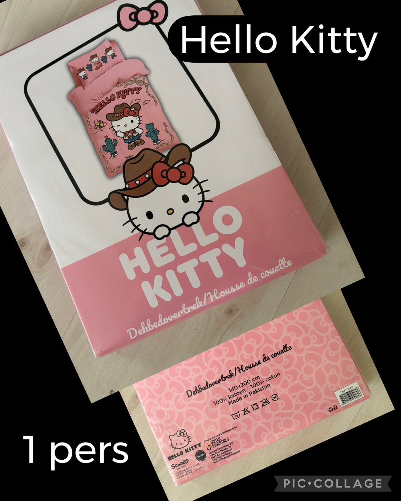 Hello Kitty Dekbedovertrek 1 persoons 140x200 cm Katoen, Eenpersoons, Dekbedovertrek, Katoen, Nieuw