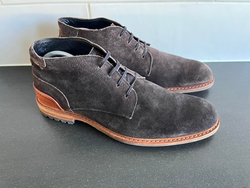Floris van Bommel herenschoenen 8 / 42 H weinig gedragen, Floris van Bommel, Bruin, Ophalen of Verzenden, Zo goed als nieuw
