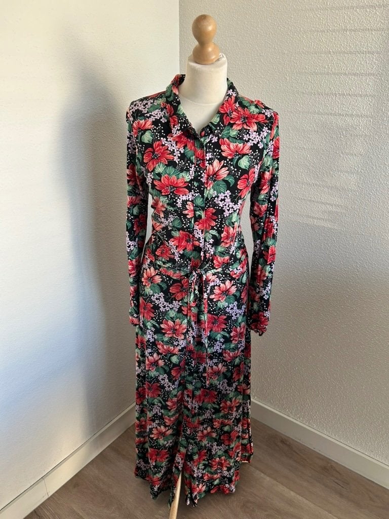 King Louie maat XL Sheeva maxi dress bloemen 3121, Maat 46/48 (XL) of groter, Ophalen of Verzenden, Zo goed als nieuw, King Louie