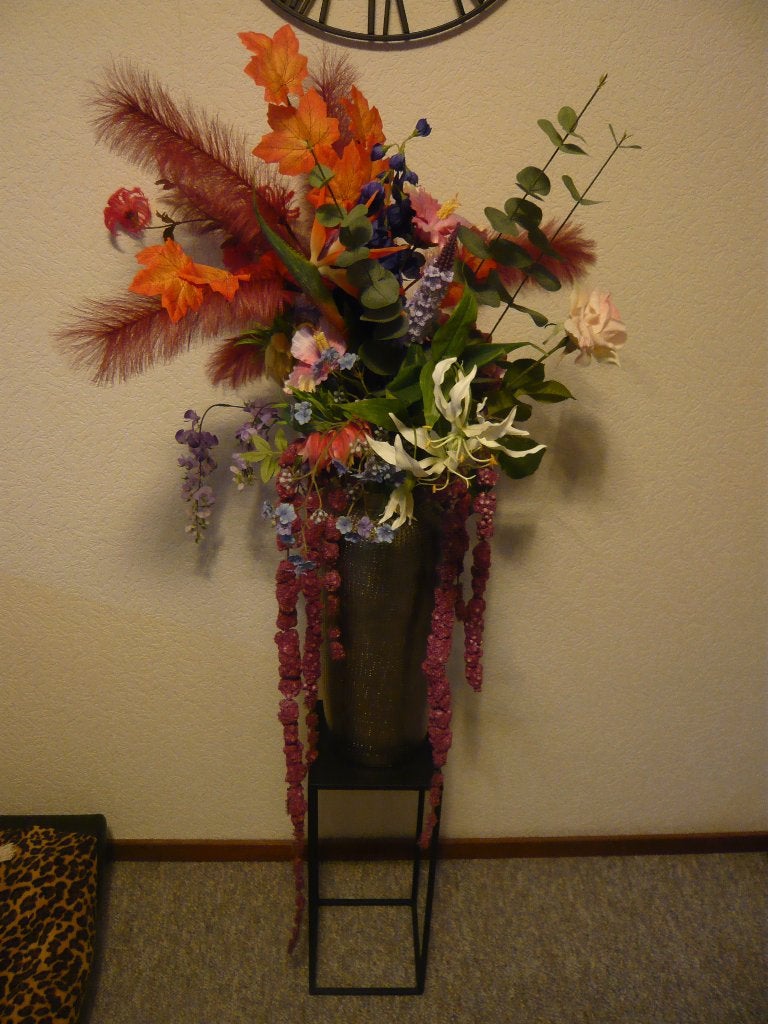 Kunstbloemen in vaas, Ophalen, Kunstbloem, Zo goed als nieuw, Inclusief kunstbloemen