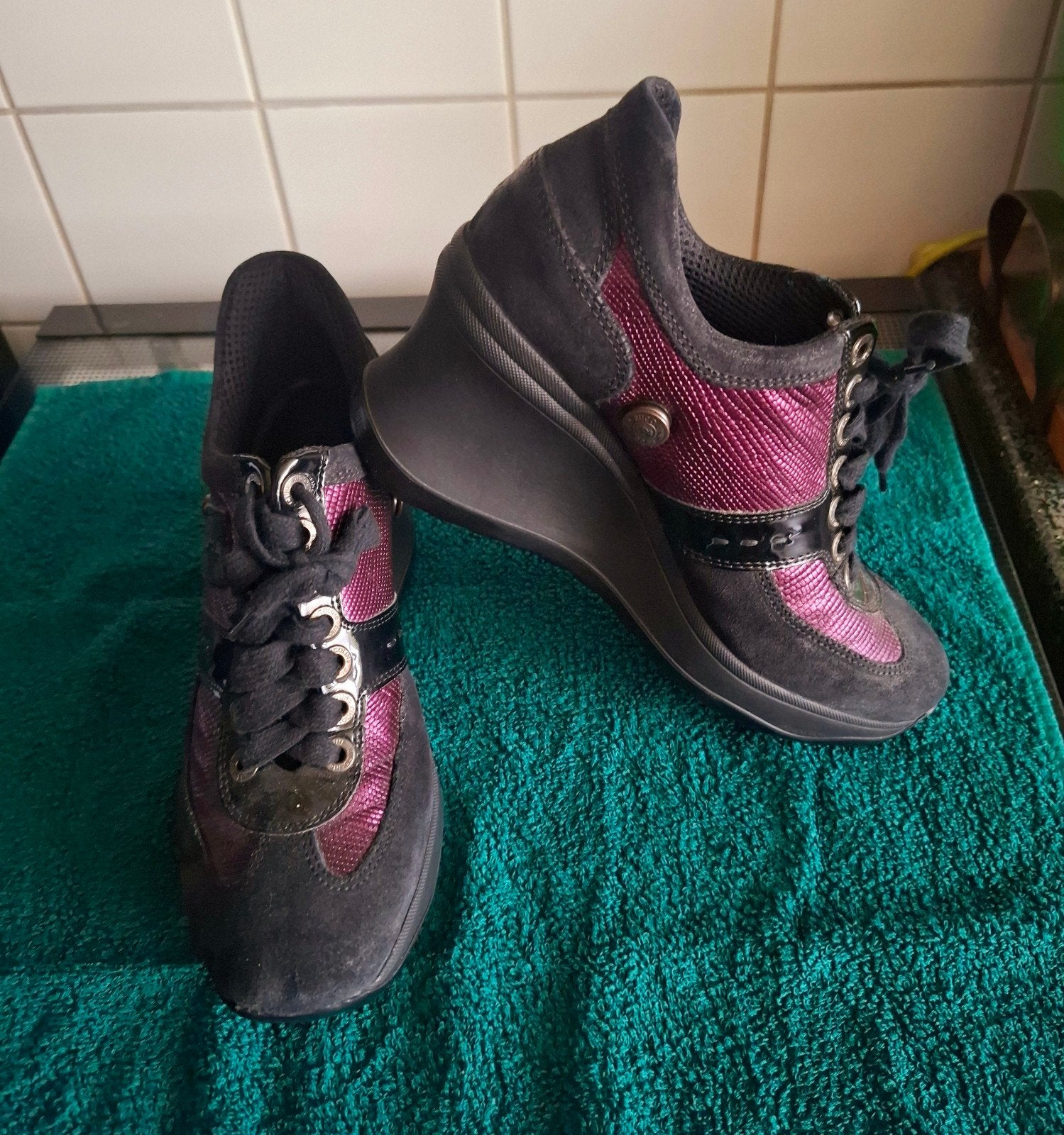 Lederen Rucoline schoenen met sleehak, nieuw, Zwart, Nieuw, Ophalen of Verzenden, Rucoline