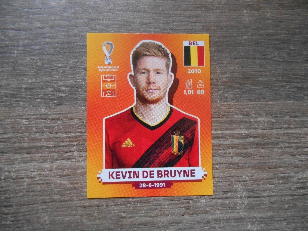 Kevin de Bruyne voetbalplaatje WK 2022 Qatar Oranje editie, Ophalen of Verzenden, Nieuw, Buitenlandse clubs, Poster, Plaatje of Sticker