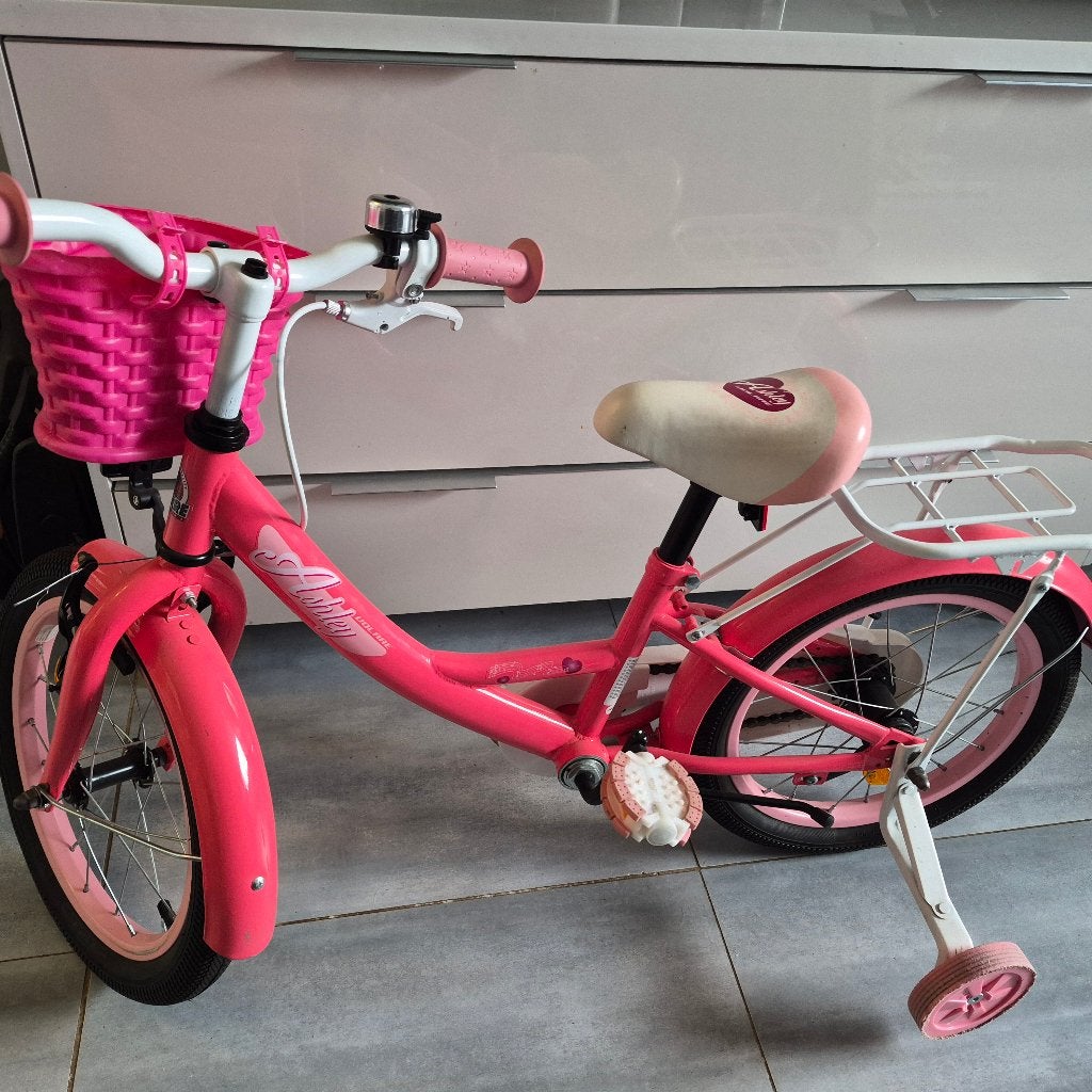 Vrijwel nieuwe Kinderfiets Volare Ashley 16 inch, Fietsen en Brommers, Ophalen, Zijwieltjes, 16 tot 20 inch, Velgrem