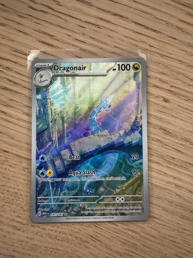 Dragonair 181/165 Illustratie Rare Pokémon kaart, Ophalen, Zo goed als nieuw, Losse kaart
