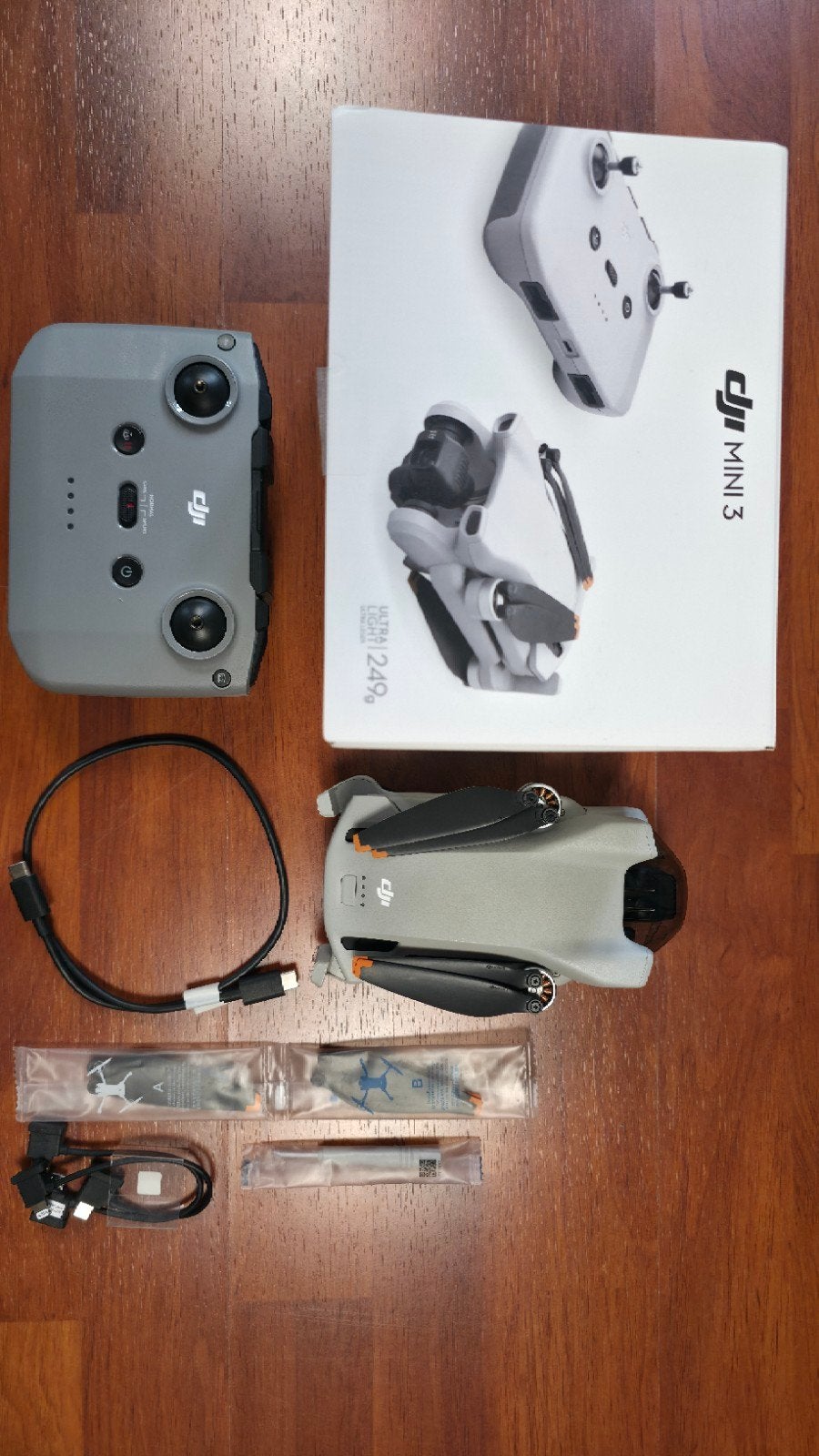DJI Mini 3 Drone + RC-N1 Controller – Zgan in Originele Doos, 30 tot 45 minuten, Ophalen of Verzenden, Zo goed als nieuw, DJI