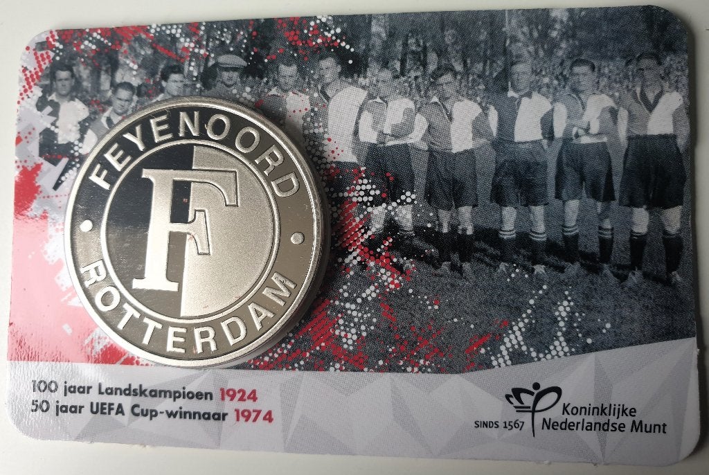 Feyenoord penning in coincard + NFT (in blister) 2024, Postzegels en Munten, Munten | Nederland, Verzenden, Koningin Beatrix, Euro's