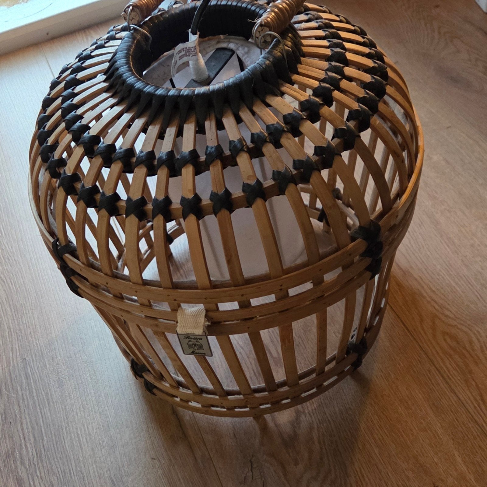 Riviera Maison Hanglamp, Natuurlijk materiaal, Landelijke, Bohemian, Zo goed als nieuw, E27 (groot)