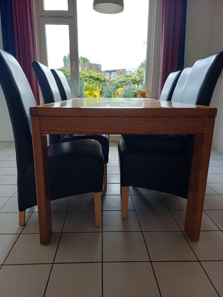 Robuuste grenen eettafel - 194x90 cm, Huis en Inrichting, Tafels | Eettafels, Ophalen, Gebruikt, 50 tot 100 cm, Vijf personen of meer