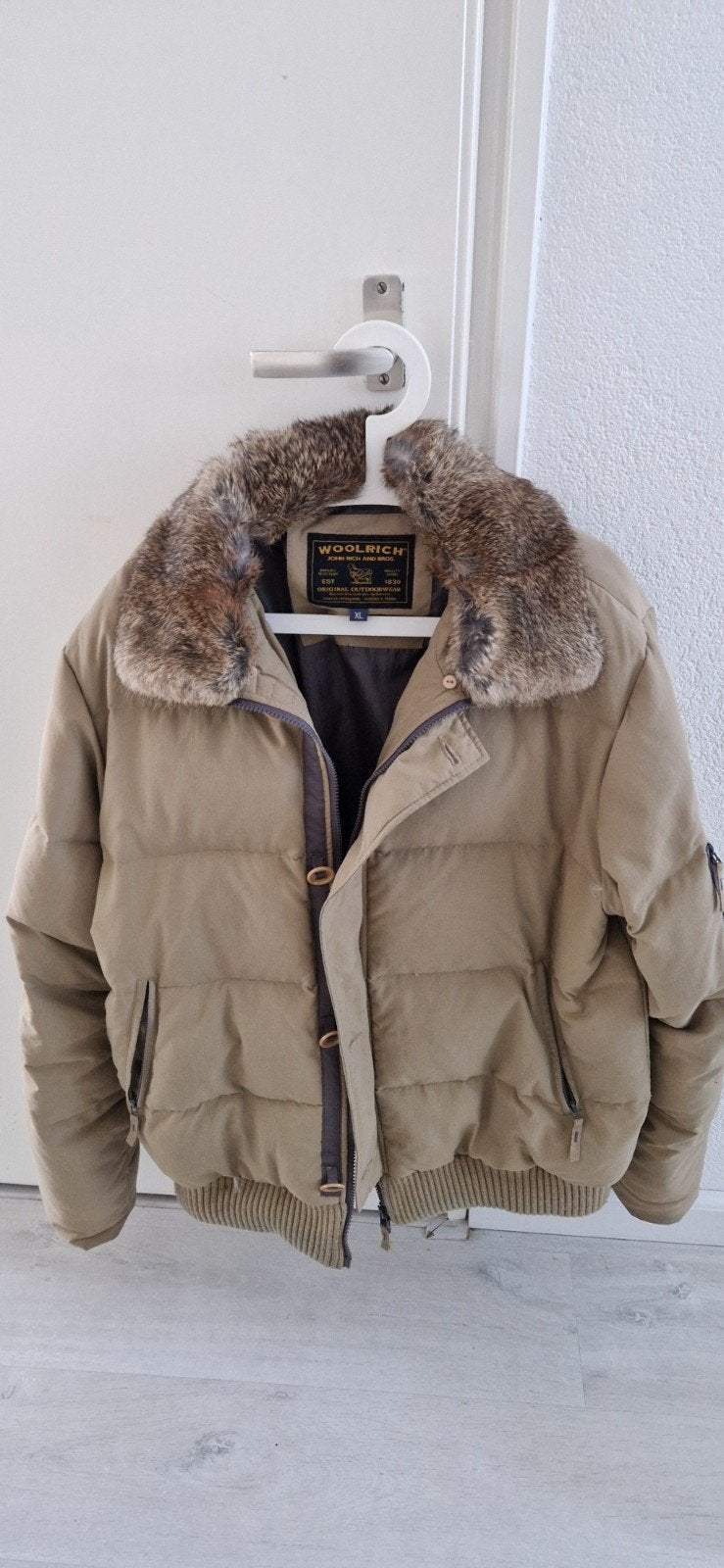 Woolrich Jas, Kleding | Heren, Beige, Maat 56/58 (XL), Ophalen of Verzenden, Gedragen