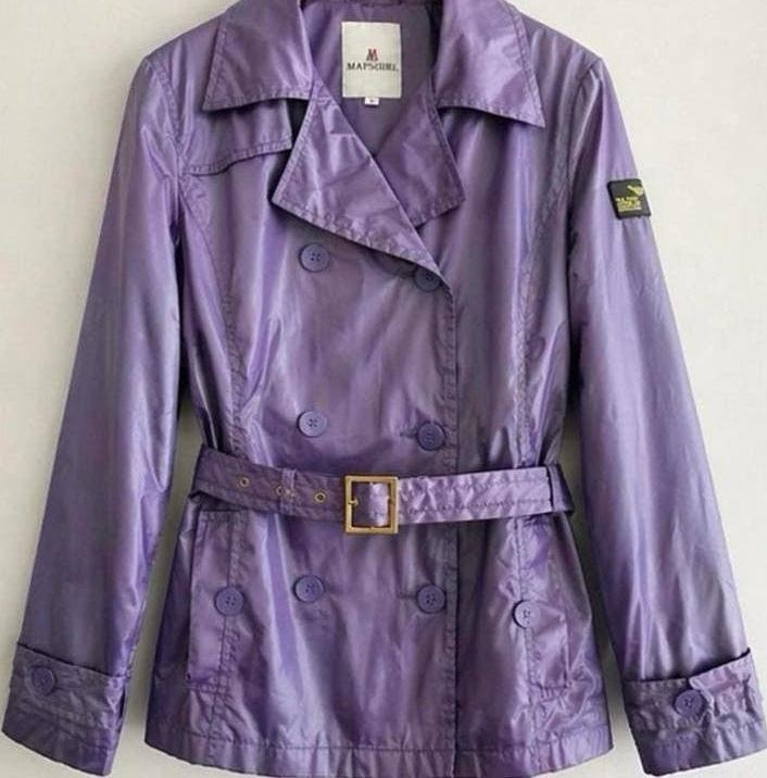 trenchcoat, maat S/M, Ophalen of Verzenden, Zo goed als nieuw, Maat 38/40 (M), Paars