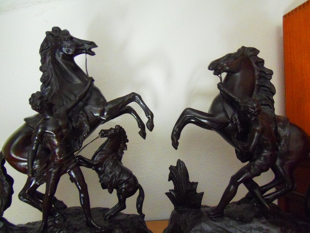 Twee zeer  oude metalen paarden ., Ophalen of Verzenden, Metaal