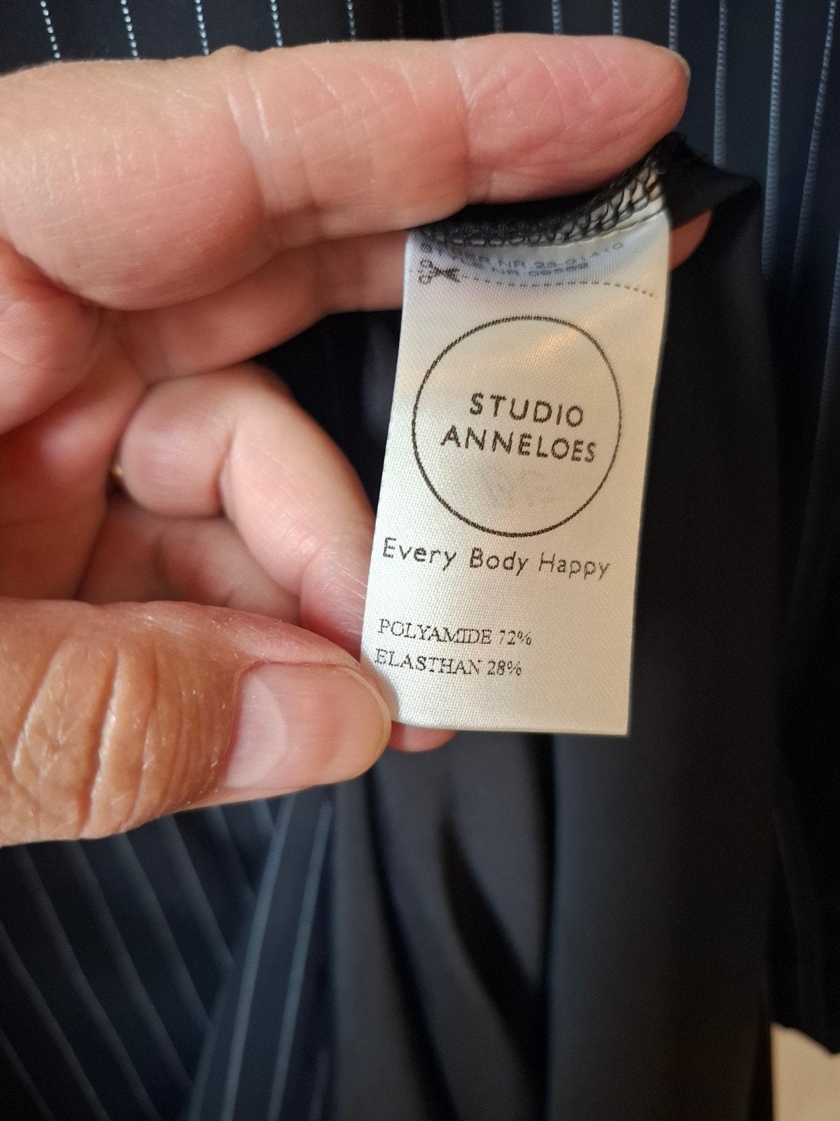 Studio Anneloes travelstof pinstripe jurk Tammy maat: S/36, Studio Anneloes, Zwart, Nieuw, Ophalen of Verzenden