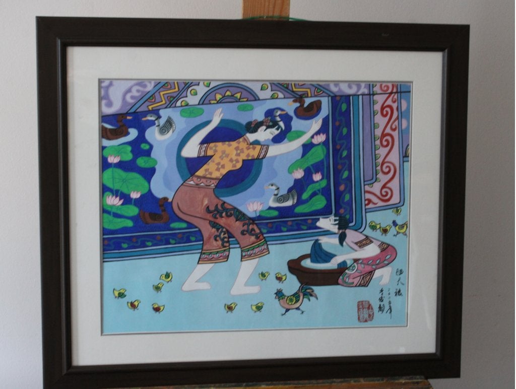 Traditionele Chinese boerenschildering, Ophalen of Verzenden