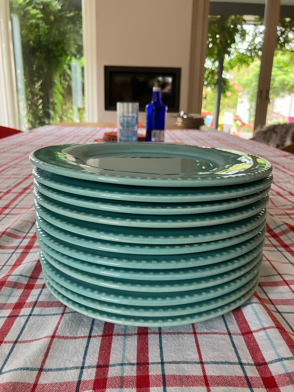 12 borden diameter 24 mm lookalike rice, Ophalen, Zo goed als nieuw, Keramiek, Bord(en)