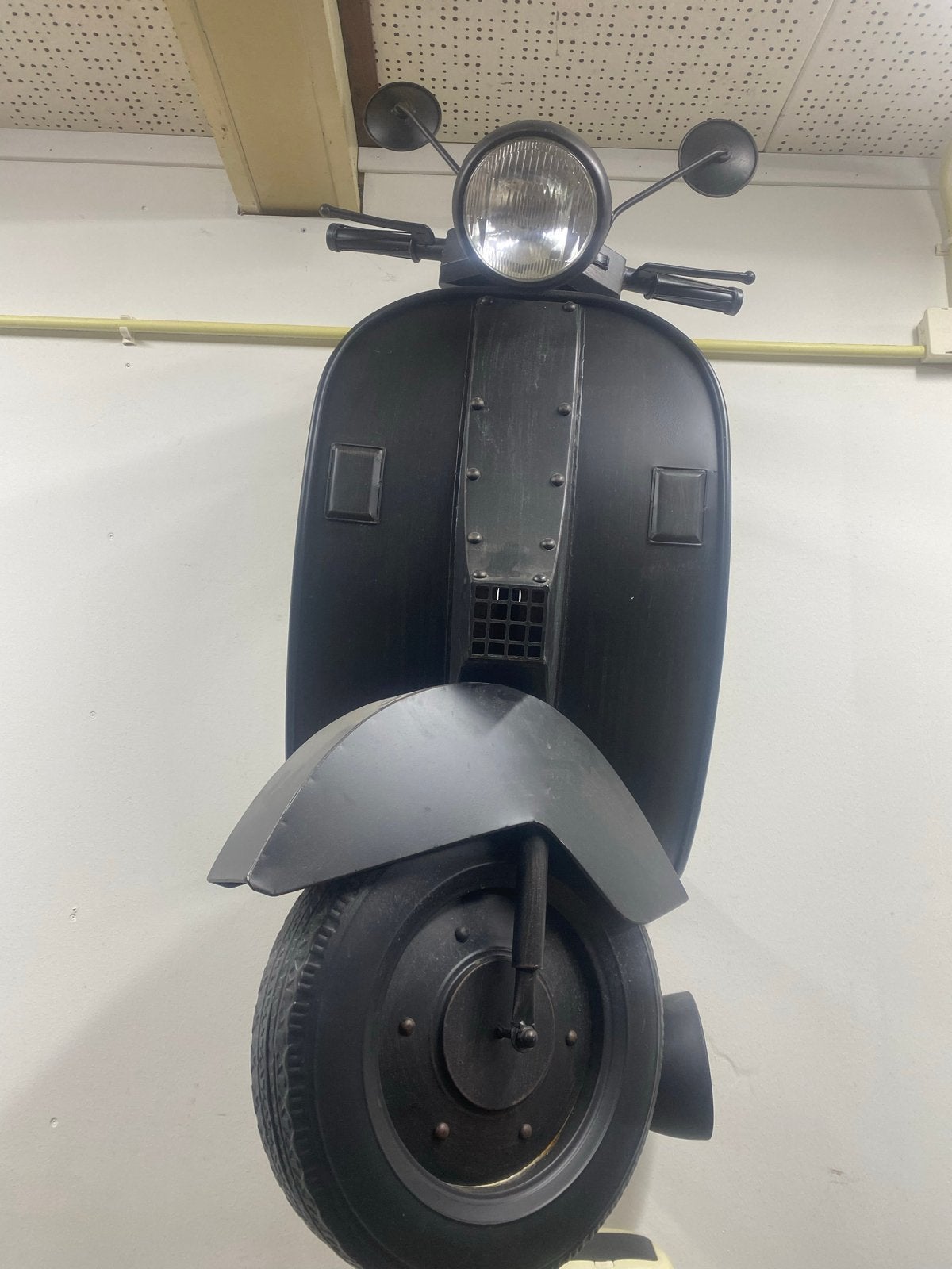 Wanddecoratie Vespa Scooter - Zwart Metaal, Ophalen