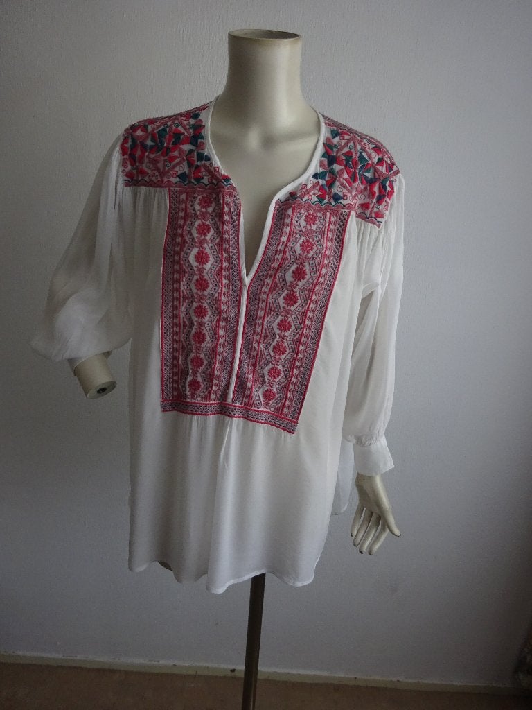 Antik Batik tuniek-blouse mt XS/36, Verzenden, Wit, Zo goed als nieuw, Maat 36 (S)