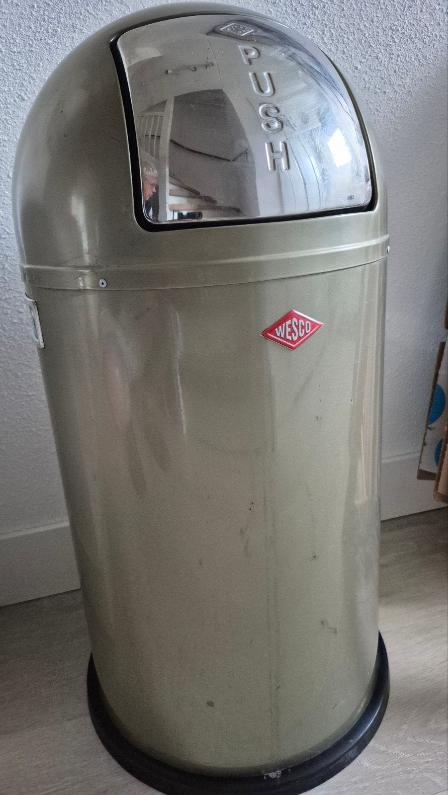 Wesco Pushboy afvalbak - Gebruikt, Ophalen, Gebruikt, Groen, Metaal