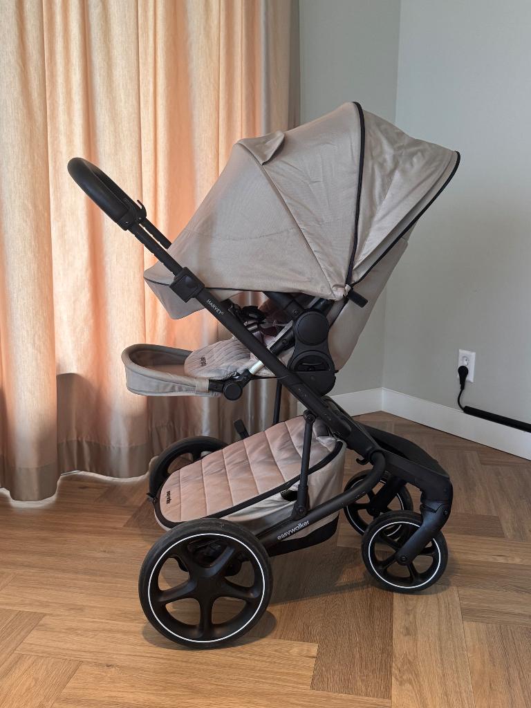 Kinderwagen Easywalker Harvey5 prem Taupe Zo goed als nieuw!, Verstelbare duwstang, Zo goed als nieuw, Ophalen, Kinderwagen