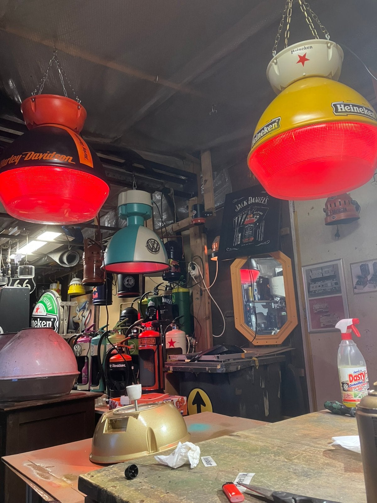 Industrie lampen met afst. bediening, Ophalen, Zo goed als nieuw