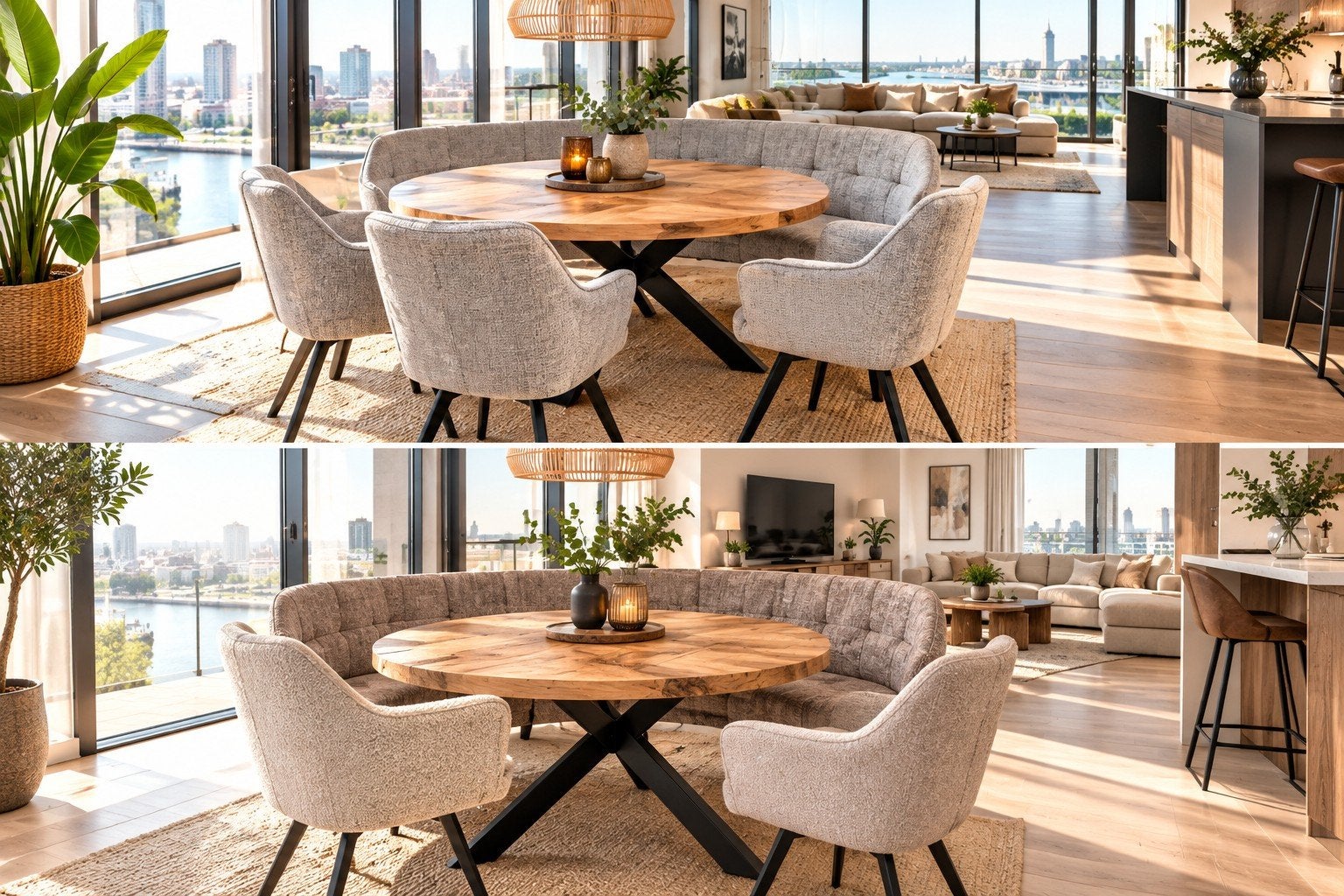 mooie mangohouten eettafels met bank & stoelen _ setprijs, Huis en Inrichting, Ophalen of Verzenden, Nieuw, Ovaal, 200 cm of meer