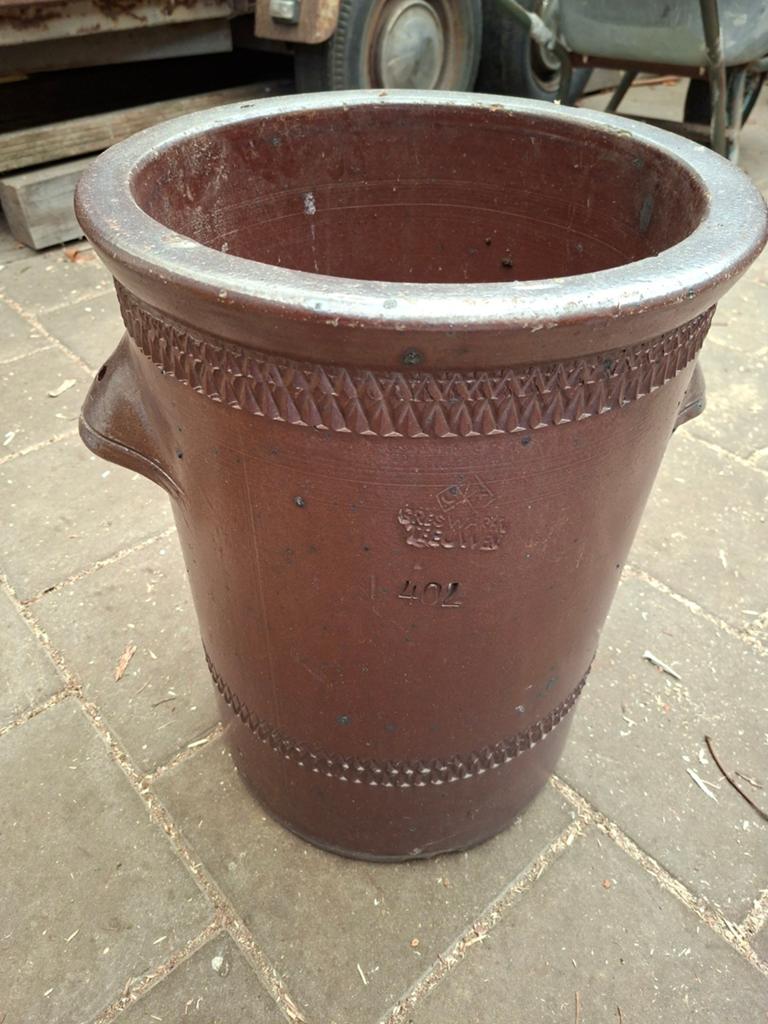 Grote vintage aardewerken zuurkool pot - 40 liter, Antiek en Kunst, Ophalen