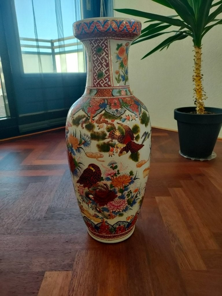 Chinees porseleinen Ming Dynastie-stijl vaas Hoogte 61 cm, Ophalen