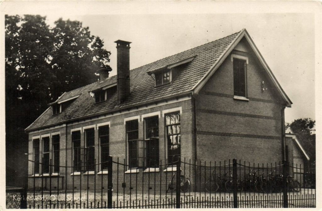 Kerkenveld, O.L. School - ongelopen, Verzenden, 1940 tot 1960, Ongelopen, Noord-Brabant
