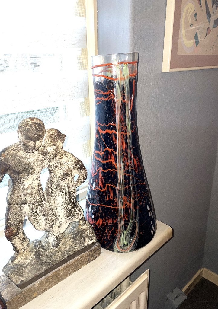 Martin Willems Unica zeer grote mooi gekleurde glas vaas, Ophalen of Verzenden