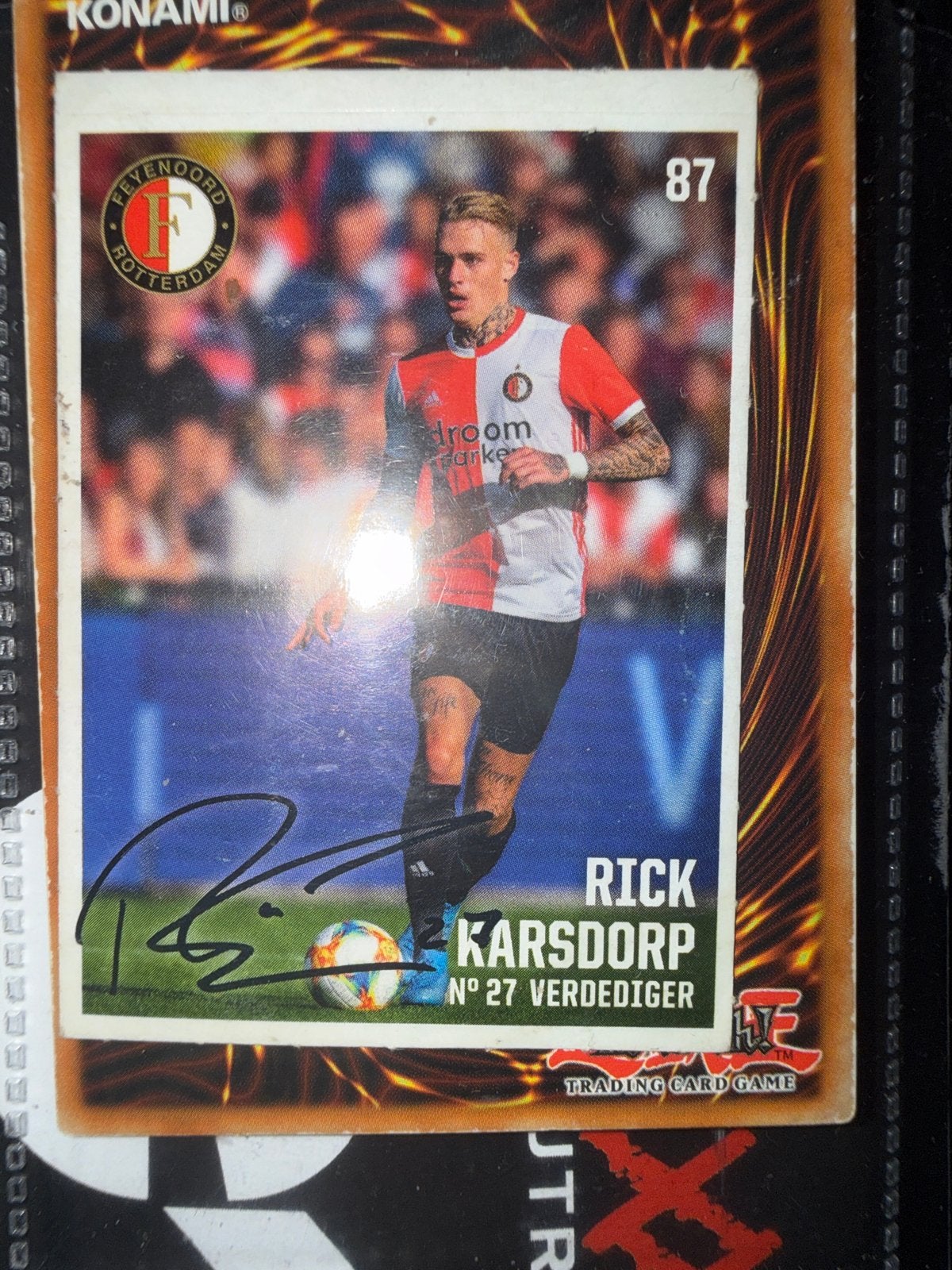 Rick Karsdorp Feyenoord Spelerskaart Gesigneerd, Ophalen of Verzenden, Zo goed als nieuw, Feyenoord, Spelerskaart