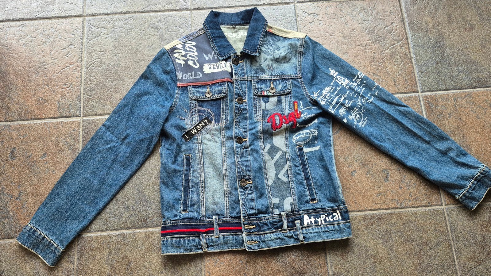 Desigual heren spijkerjas / denim jacket 'Marzo' - Nieuw, Maat 52/54 (L), Desigual, Blauw, Nieuw