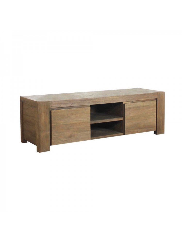Televisiemeubel | Cube | Oud Teak 150cm, Ophalen, 100 tot 150 cm, Teakhout, Nieuw
