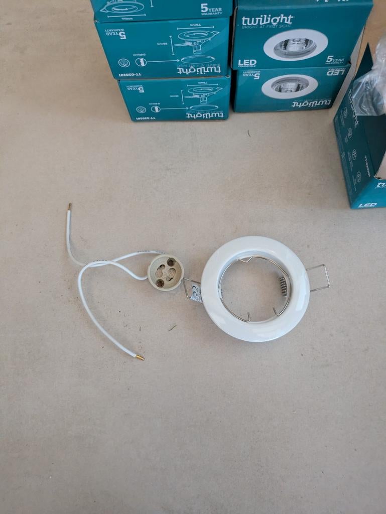 6 witte inbouwspotjes, Huis en Inrichting, Led-lamp, Minder dan 30 watt, Nieuw, Overige fittingen