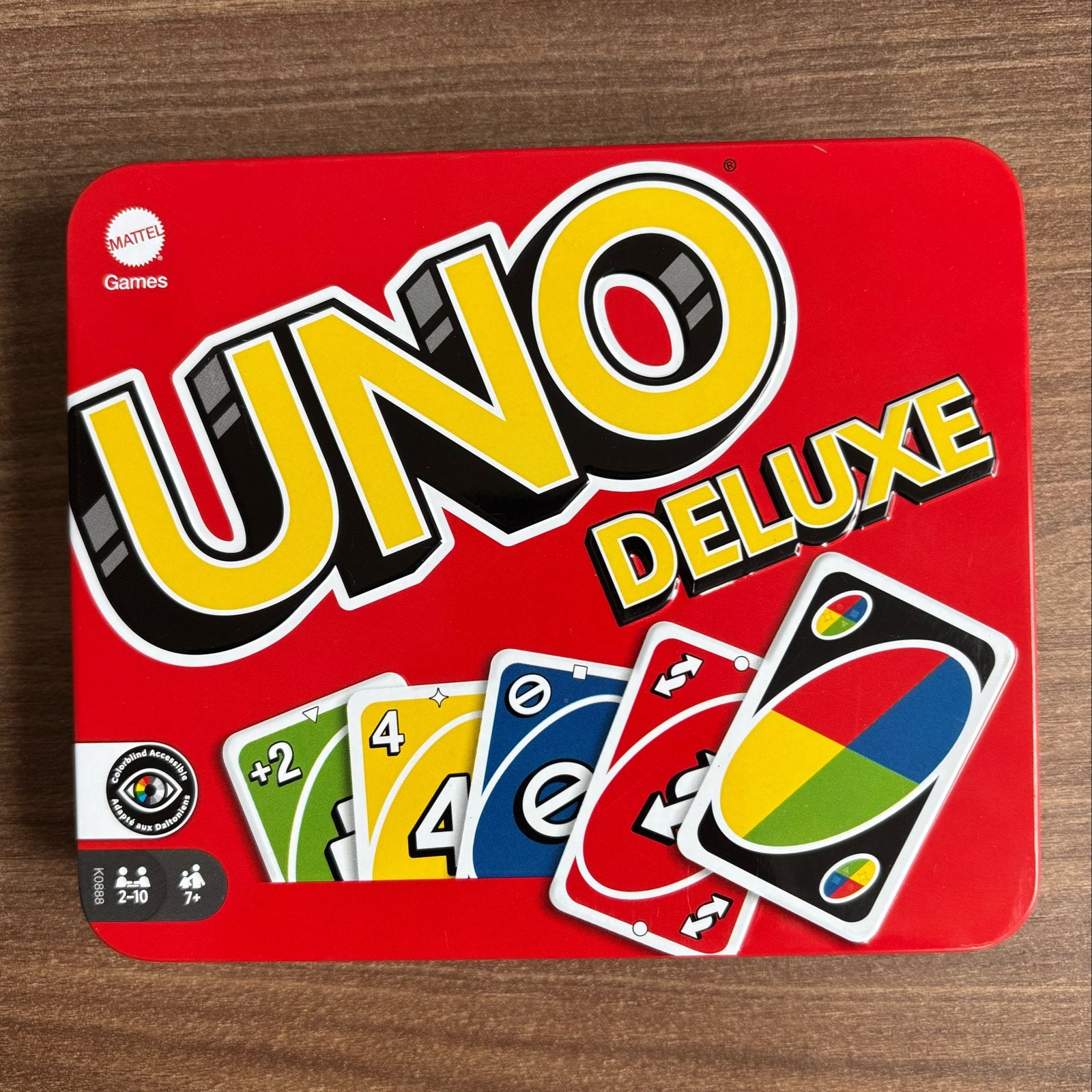 UNO Deluxe Kaartspel in Blikken Doos - Zo goed als nieuw, Een of twee spelers, Ophalen, Zo goed als nieuw