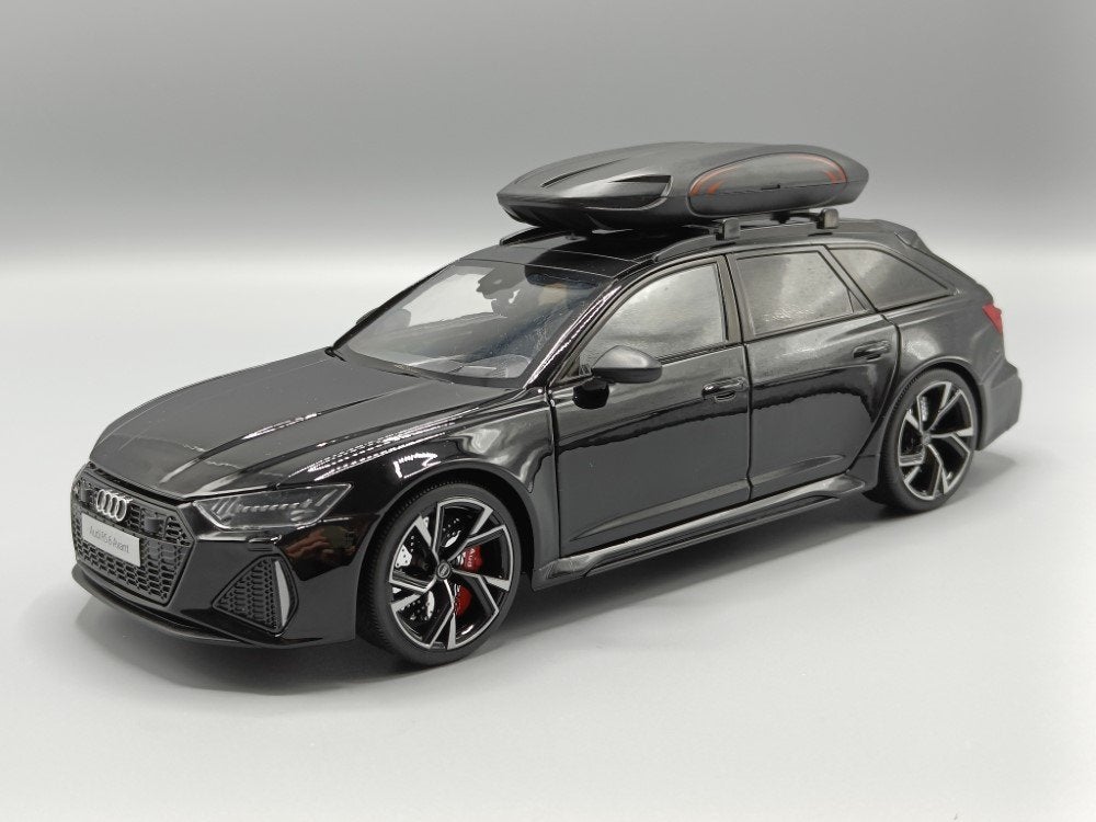 Diecast 1:18 Audi RS6 Avant met dakkoffer en verlichting NEW, Hobby en Vrije tijd, Modelauto's | 1:18, Overige merken, Auto, Nieuw
