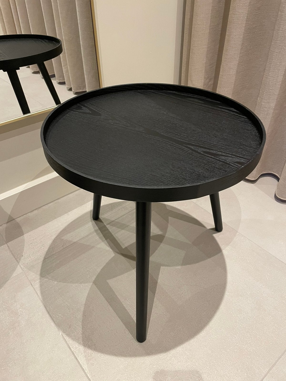 Mesa woood bijzettafel M 45x45cm hout zwart, Ophalen, Zo goed als nieuw, Rond, Minder dan 55 cm