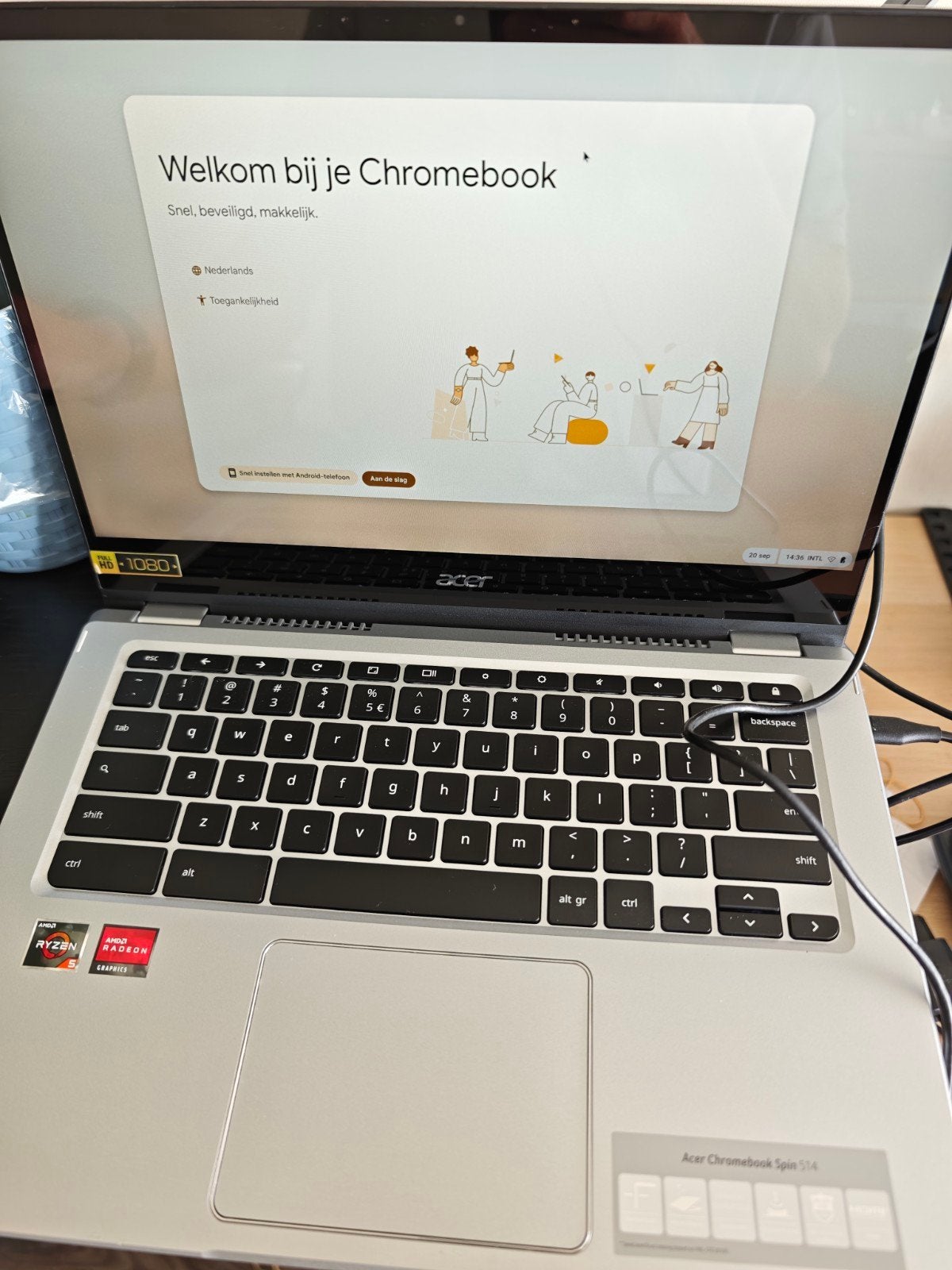 cromebook spin 514 CP514-1HH-R7PK, Computers en Software, Ophalen, 14 inch, Qwerty, 8 GB