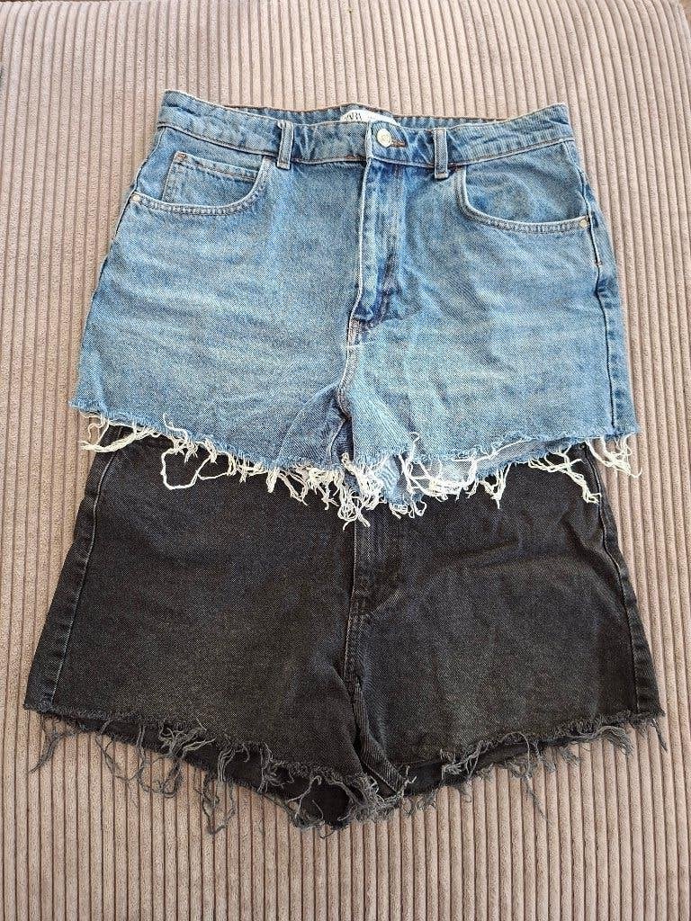 Zara denim shorts 2x, Kleding | Dames, Ophalen, Zo goed als nieuw, Zwart, W28 - W29 (confectie 36)